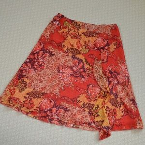 Coldwater Creek Orange Floral Design Skirt - PL